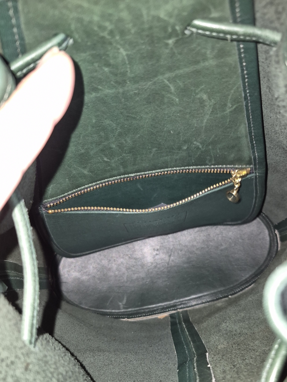Vintage Coach Dark Green Leather USA Bucket Bag - Picture 6 of 15